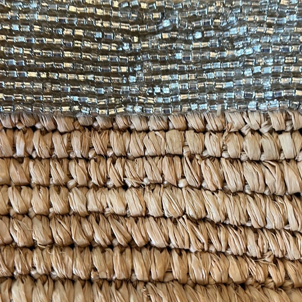 J. Crew Iridescent Beaded Straw Tote Bag